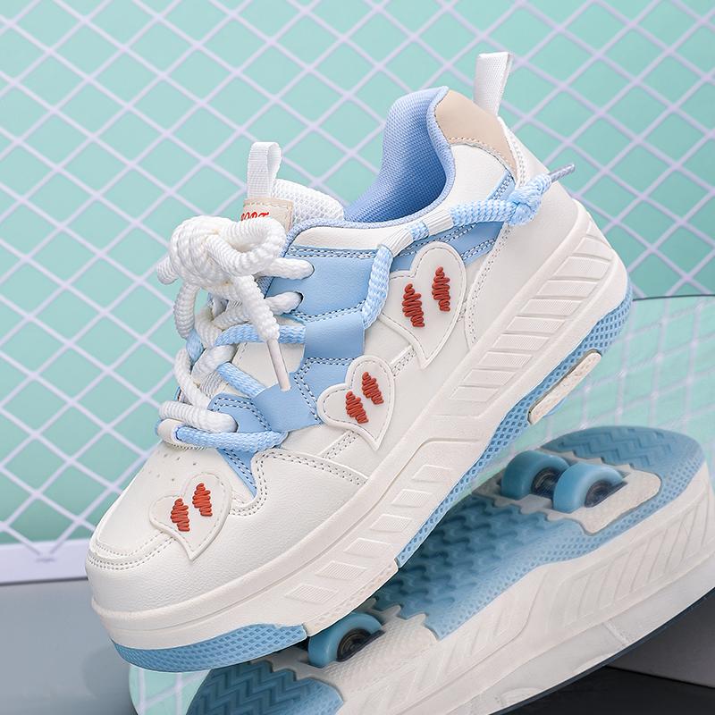 Boys Four -wheel Sports Boots Wheel Skate Shoes Sports Shoes Shoes with Wheels for Girls