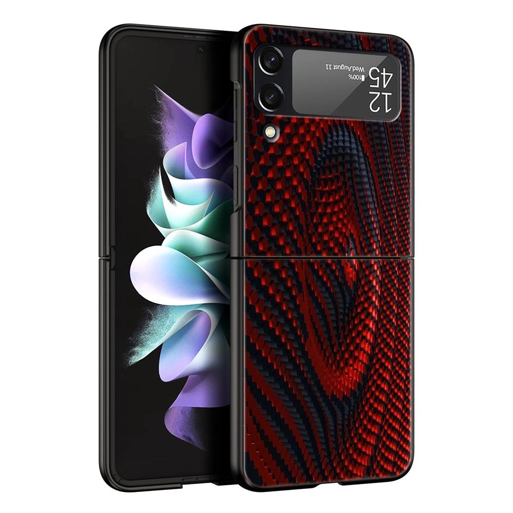 

Black Red Ripple Art Hard PC Phone Case For Samsung Galaxy Z Flip 7 6 5 4 Black Cover For Galaxy Z Flip 3 Foldable Shell Fundas Z Flip 7