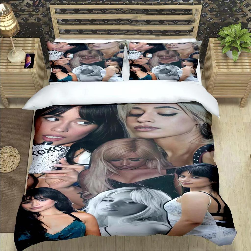 Popular Famous Singer C-Camila Cabello Print Bedding Sets Bed Supplie Set Comforter Set Teens Girls Twin Single Kid Gift