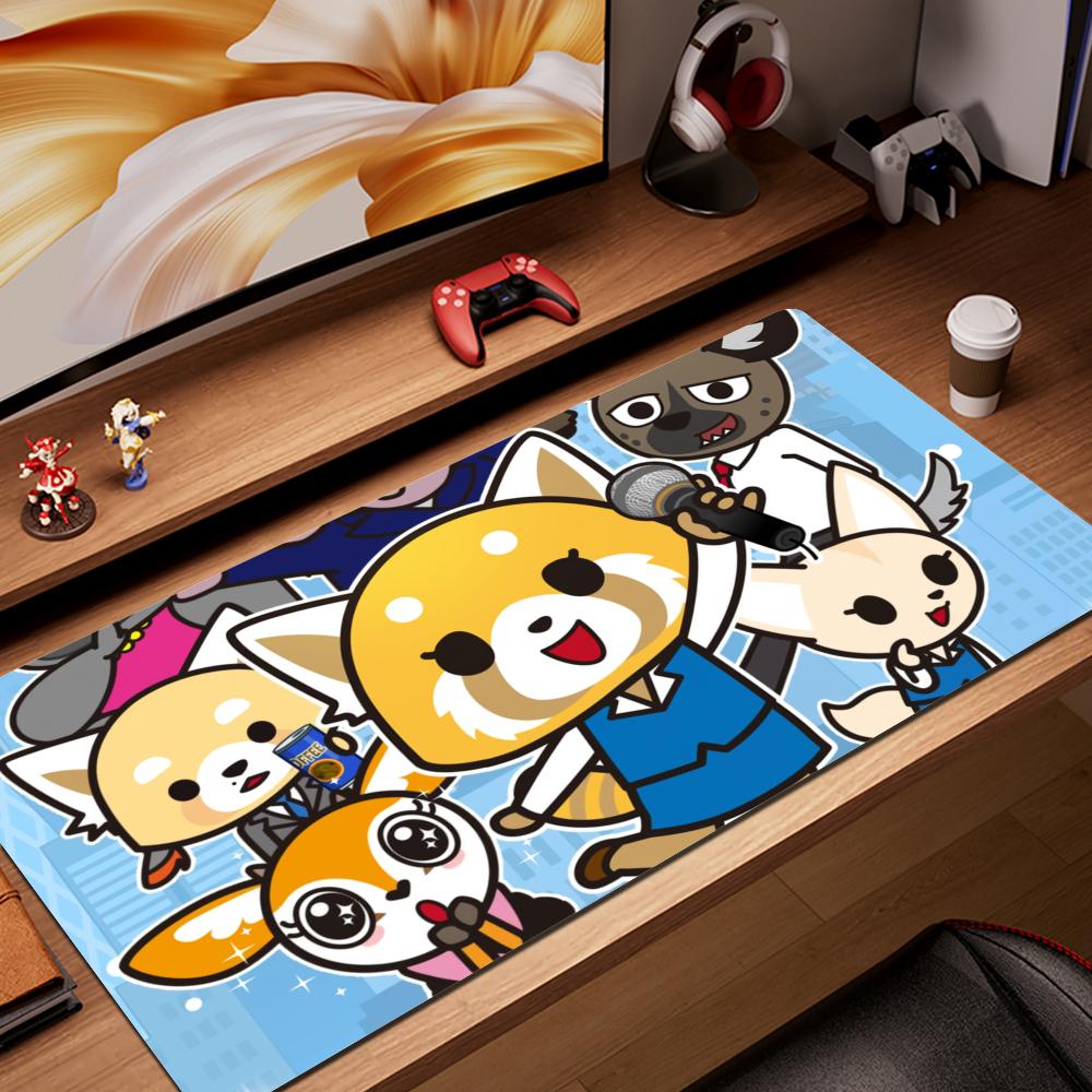 HYBXAXC Large Mouse Pad Gamer Aggretsuko Computer Mat Gaming Laptop Deskmat Mausepad Pc Accessories Mats Keyboard Cabinet Mause