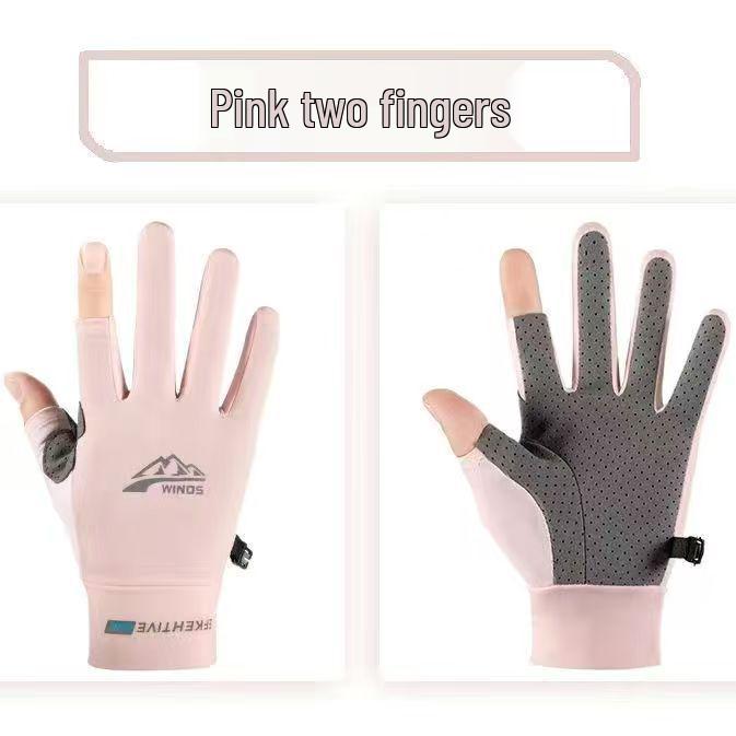 Unisex Summer Fingerless Gloves - UV Protective, Breathable Ice Silk for Cycling, Fishing & Sports