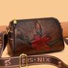 Leichter Luxus Mode Retro Chinesische Ethnische Runen Geschnitzt Echtes Leder Textur Tasche, Damen Vielseitig Lässig Einzelne Schulter Schräg über Körper Tasche