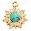 European & American Cross Turquoise Necklace Earrings Pendant Sunflower Charms DIY Sweater Chain for Women