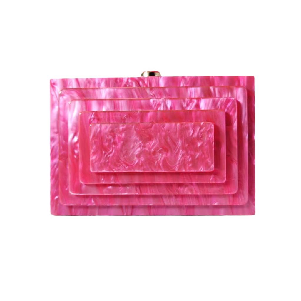 Summer Dinner Bag Retro Splicing Bag Trendy Acrylic Shoulder Chain Bag Bag Women
