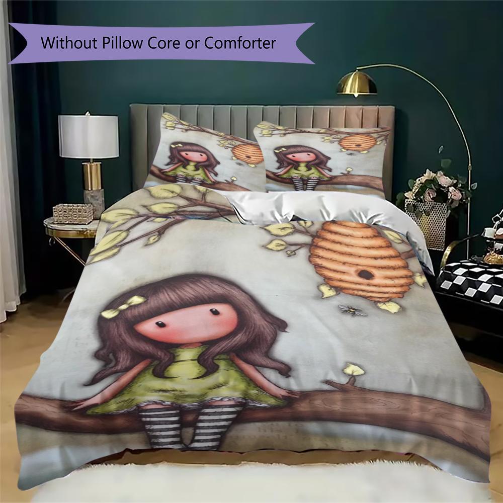 Santoro Pattern Bedding Uilt Set Uilt Cover Pillowcase Home Decoration Birthday Gift (1 * Duvet Cover + 2 * Pillowcase Without Core)141