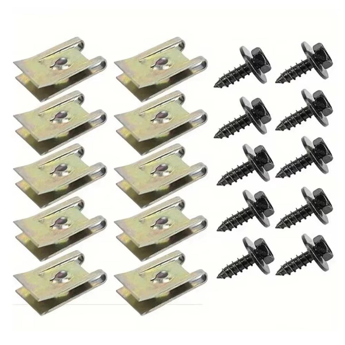 

2025+ 100Pcs Metal U Clips for Car Modification Screw Base Bumper Protection Trim Installation China Mainland