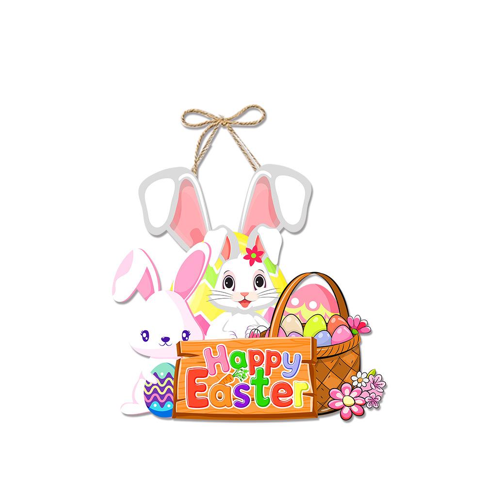 New Style, Easter, Cartoon Cute Bunny, Paper, Door Hanging, Party Scene Decoration, Decorative Pendant Supplies