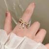 Wind Pearl Zircon Butterfly Ring Female Niche High-end Sense Light Luxury Couple Pair Ring Temperament Open Ring