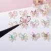 Yousheng 10Pcs Butterfly Nail Art Charm Rhinestone Faux Pearl 3D Butterfly Shape Nail Design Jewelry DIY Crafts Nail Decoration Accessories