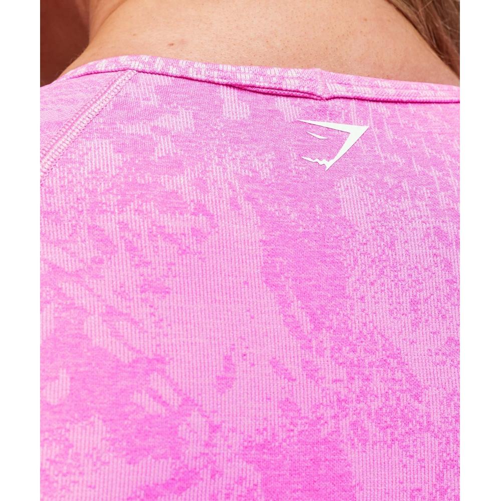 Gymshark Adapt X Whitney Animal Crop Top fără cusături Sour Pink Vibrant Pink B3b2h Kc0p