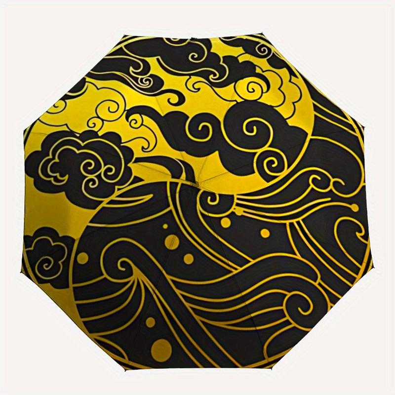 1pc Cloud-patterned Automatic Opening/closing Umbrella with Auto Open/Close, Perfect Gift for Friends, Durable Plastic Handle yy250801144