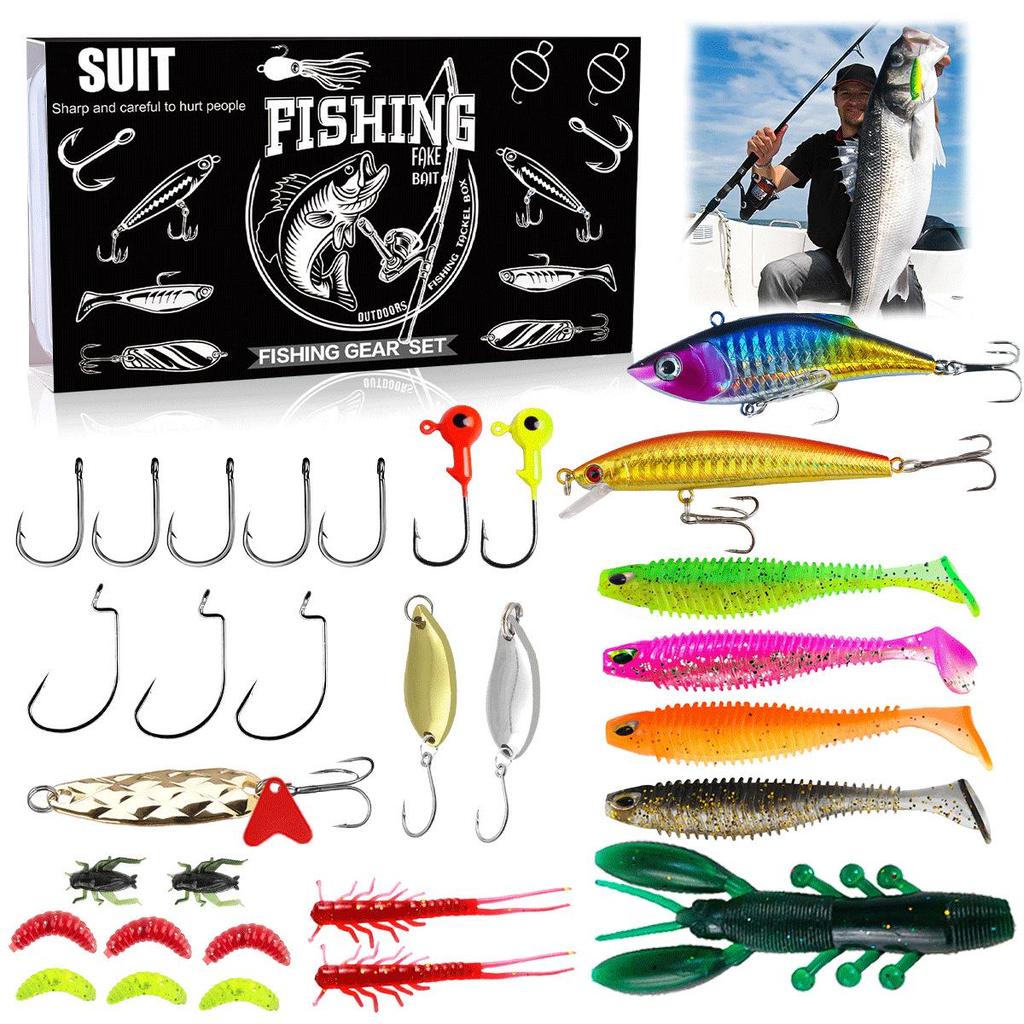 Creative Christmas Fishing Lure Set: Freshwater Trout, Bass & Salmon Hard Baits with Hooks