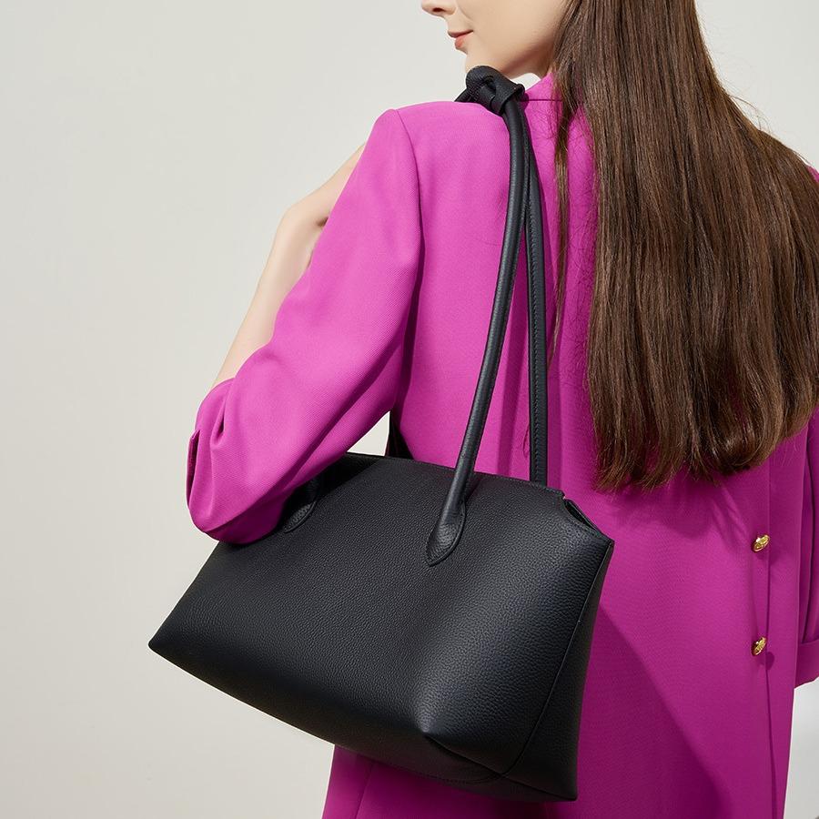 Leather High-end Commuter Women's Bag New Versatile Cowhide Underarm Bag Shoulder Bag Tote Big Bag