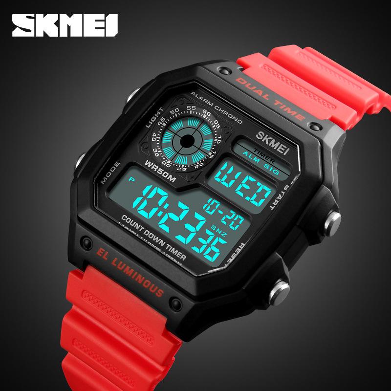Skmei Men's Digital Sports Watch: Fashionable, Waterproof, Luminous Display for Outdoor Activities & Students.