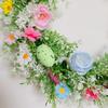 Decorative Flower Wreath with Wildflowers and Eggs Easters Garlands for Front Door Decoration Seasonal Accessories