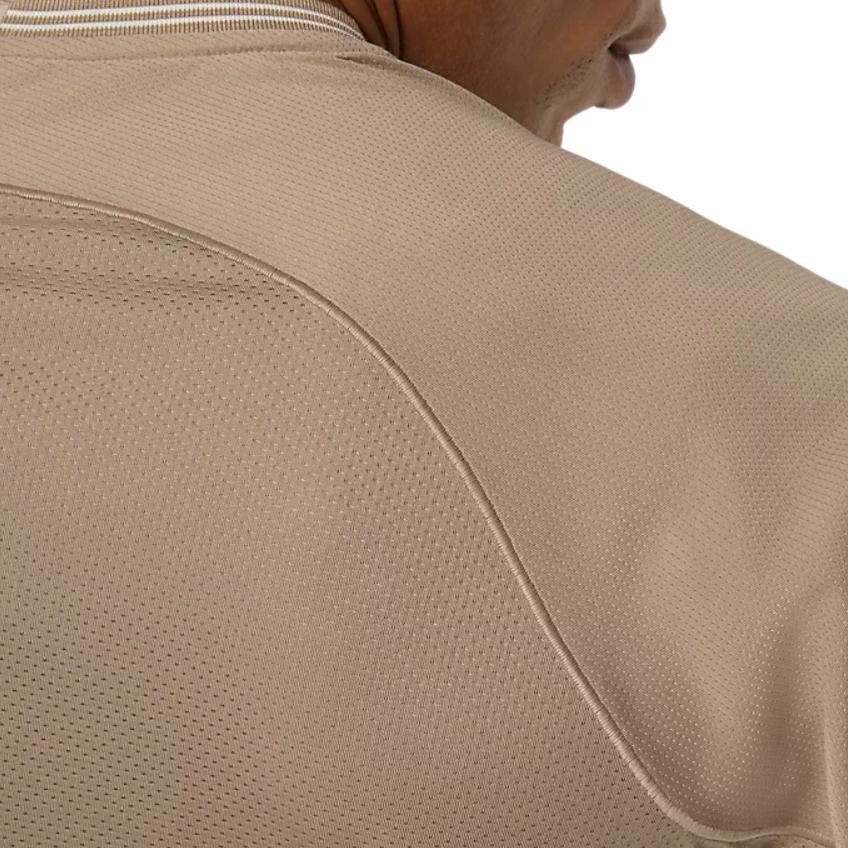 Men's ASICS T-Shirts Men's Taupe Crew Neck Moderate