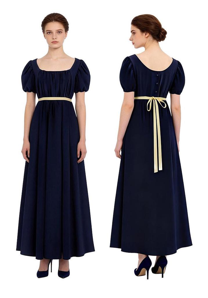 Bridgerton Regency Kleid: Hochtailliertes viktorianisches Kleid für Halloween & Teepartys