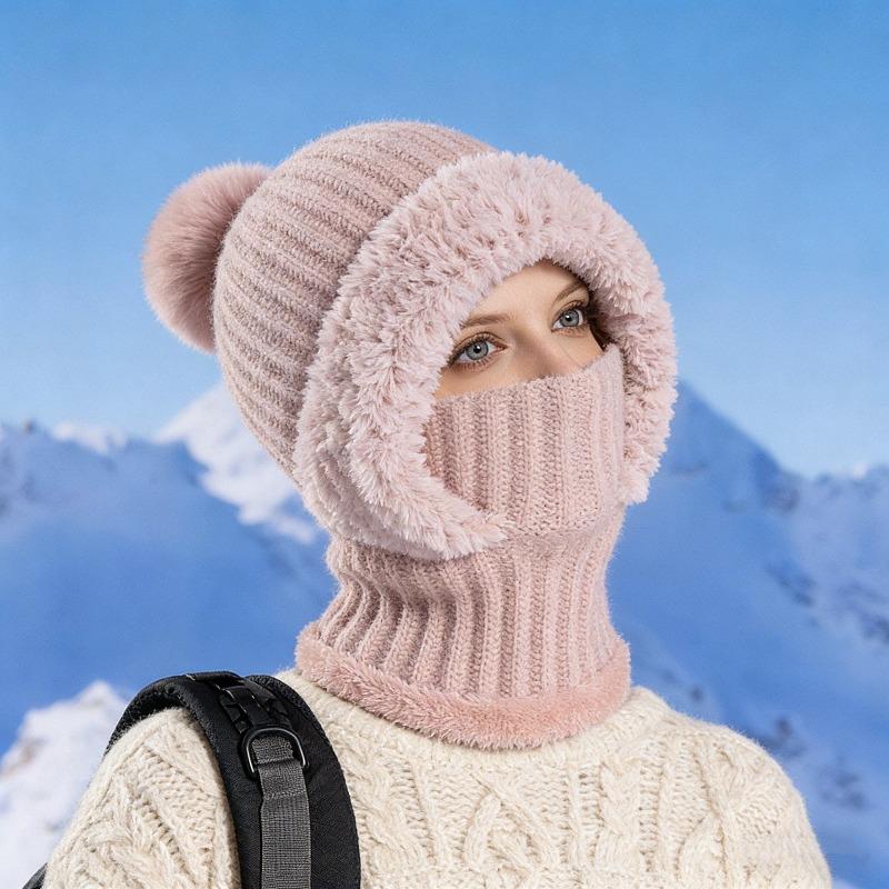 Women's Hat Autumn and Winter One-Piece Warm Hat Outdoor Riding Skiing Hat