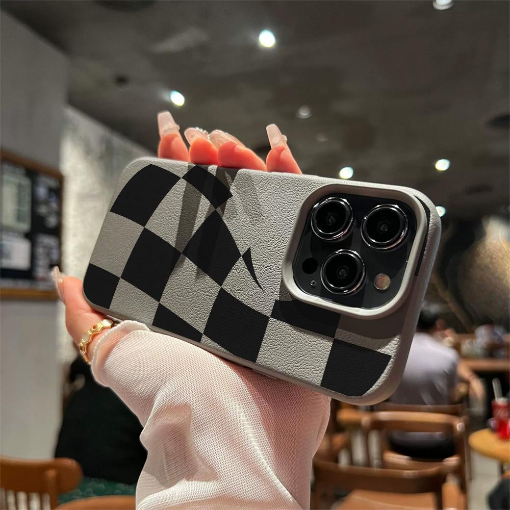 Abstract Checkered Pattern Soft TPU Case for Xiaomi Redmi Note 10 11 9 8 / Redmi A1 A3 A5 Shockproof Protective Cover