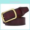 Leather Belt For Men Genuine Two Layer Cowhide With Alloy Buckle Casual Fashion Accessory For Office And Everyday Use