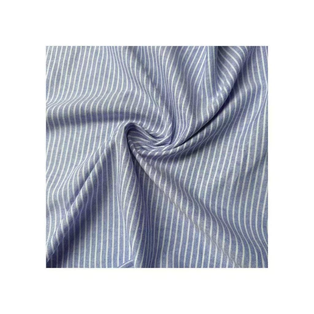 Yarn-Dyed Cotton-Polyester Striped Fabric for Shirts, Suits, Kids' Clothes, Bags, and Decor