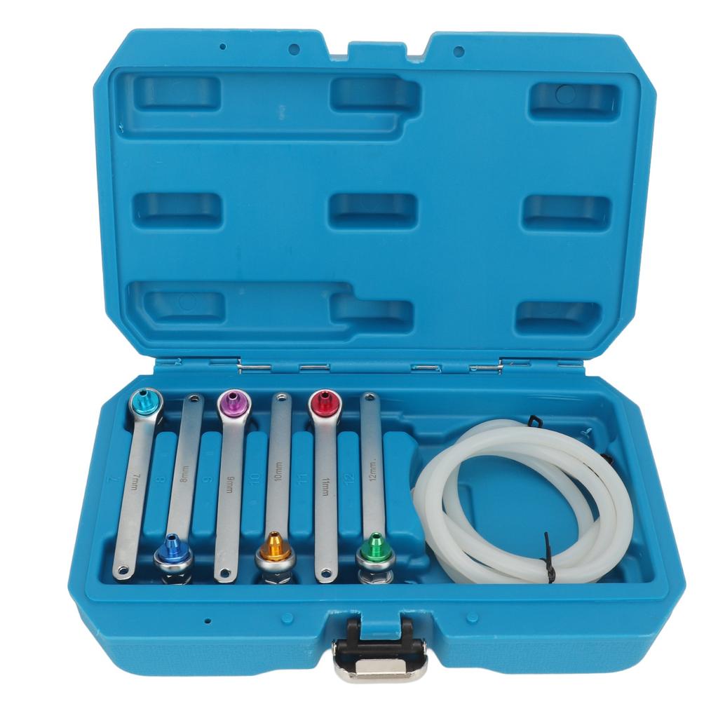 Brake Bleeding Spanner Tool Kit 7 To 12mm 12 Point Wrench Oil Drain Hose with Check Valve for Car Light Truck SUV