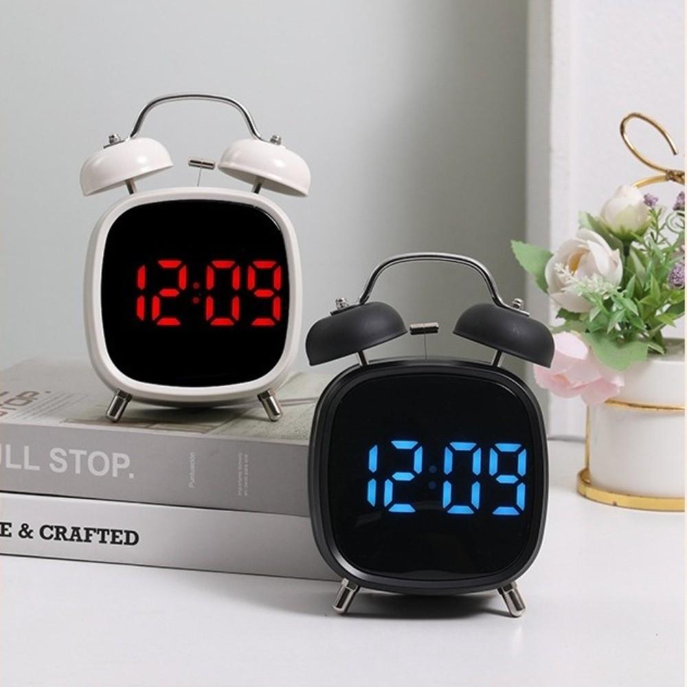 High Volume Twin Bell Alarm Clock Temperature Displa Table Clock Electronic Alarm Clock Indoor Use