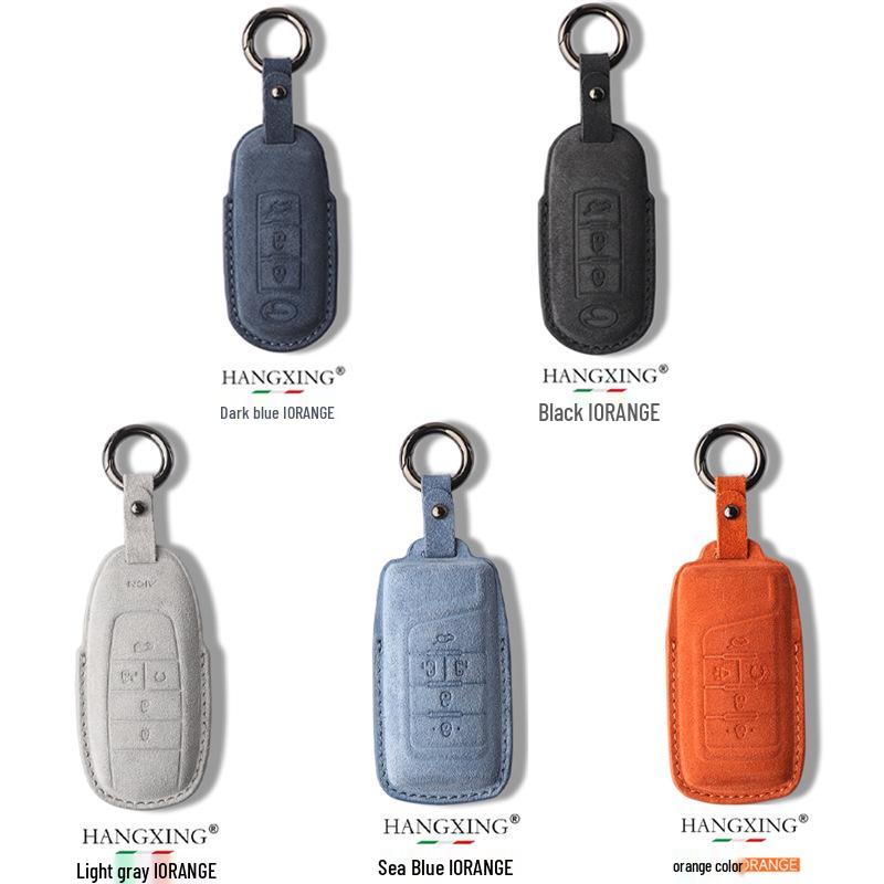 Compatible Key Case for GAC AION Y & Trumpchi GS Models (GS3, GS4, GS5, GS6m) with Suede Shell and Buckle Design
