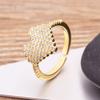 Nidin Fashion Summer Beach Vacation Zircon Ring For Women Girls Finger Heart Open Ring Adjustable Party Jewelry Gifts Wholesale