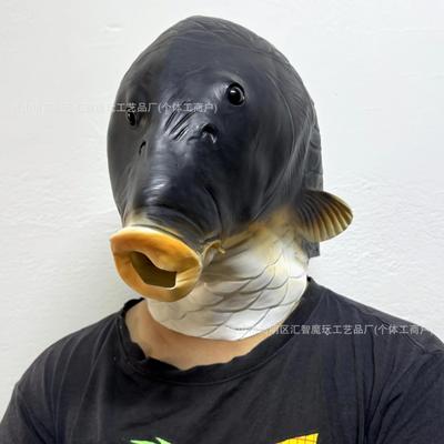 Vicces hal maszk Állatfej Latex fejfedő Partyra Karneválra Cosplay Kellékek Öltözködéshez Élő közvetítés Videókhoz