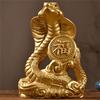 Wooden Zodiacs Snake Figurines with Bobbing Ornament Wealth Attraction 2025 Chinese Snake New Years Decoration