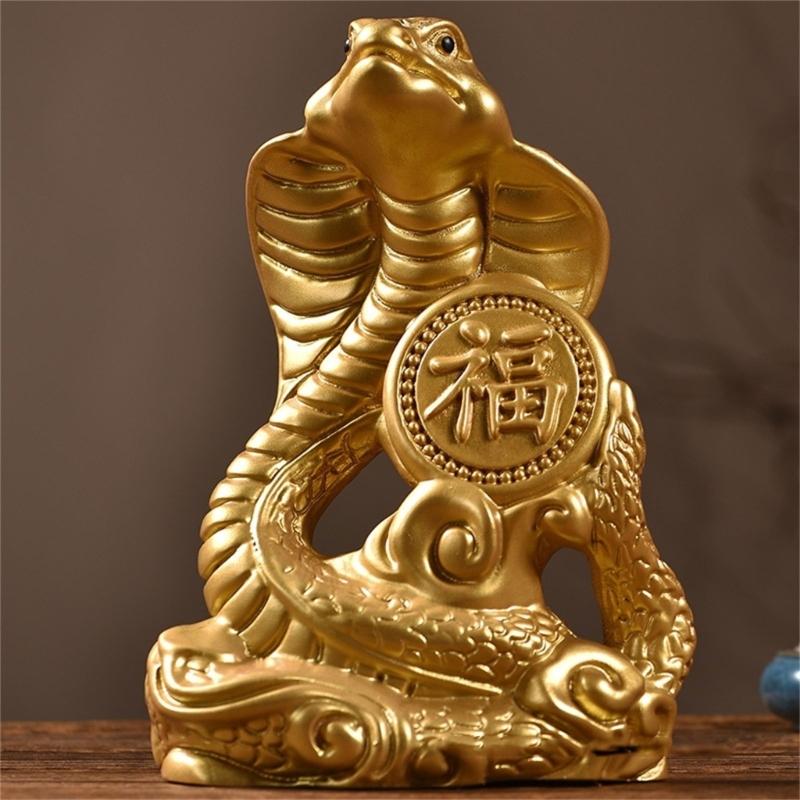 Wooden Zodiacs Snake Figurines with Bobbing Ornament Wealth Attraction 2025 Chinese Snake New Years Decoration