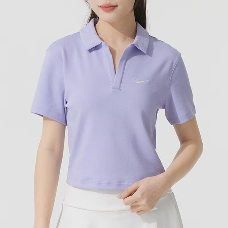 Nike Sportkleding Essentieel Mode Comfortabel Kortmouwige Poloshirt Dames tops Paars DV7885-533