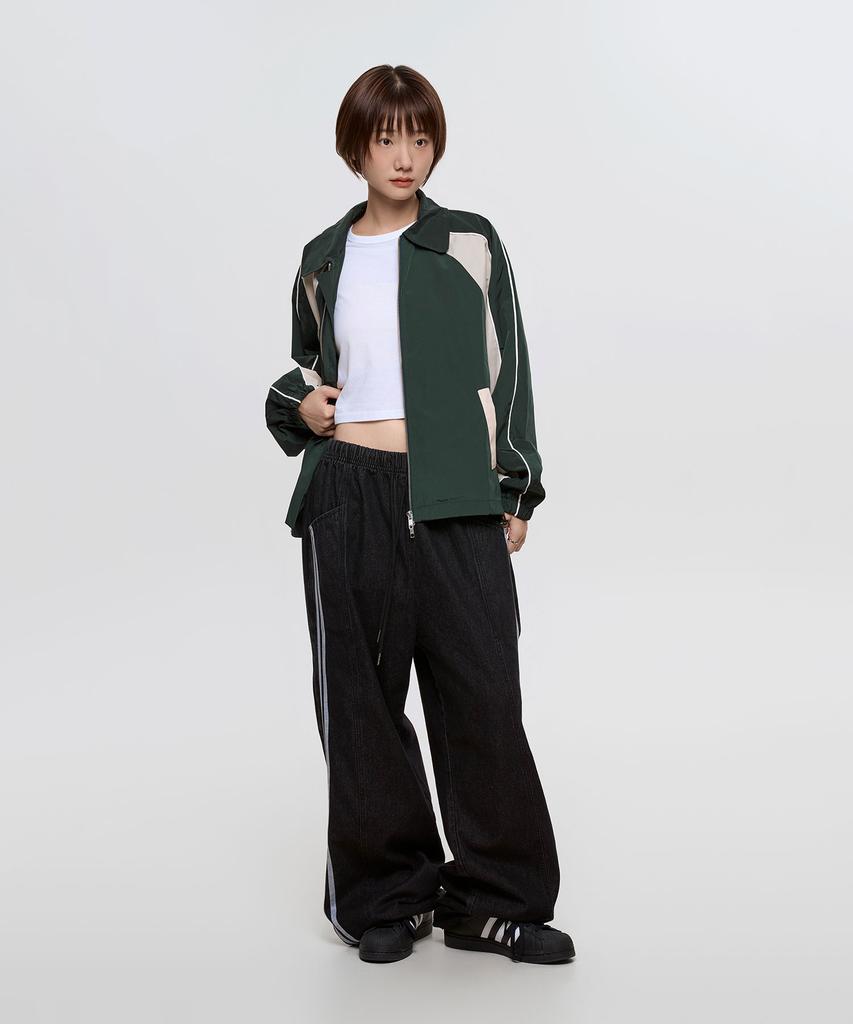 Slow Record House Piping Line Windbreaker_Green