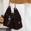 Ringotto Bag, Matte Leather, Small Fragrant Suede Chain, Underarm Bag, Suede Leather, Shoulder Commuter Bag, Women's