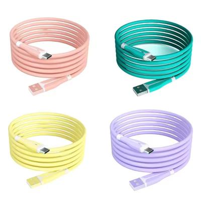 Soft Silicone USB To Type-C Charge Cable for Mobile Phones with Type-C Charging Port Fast Data Transfer Cable Cord 1M 1.5M 2M