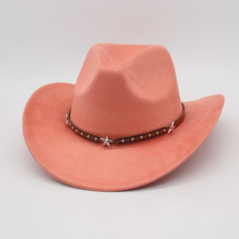 Jazz Hat Woolen Top Hat Fried Street British Style Cowboy Hat Internet Celebrity Wide Brim Concave Simple Styling Lady