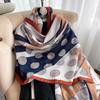 Luxury Brand Autumn and Winter Women New Style Fashion Color Matching Print Silk Scarf Lady Popular Headcloth Beach Shawl