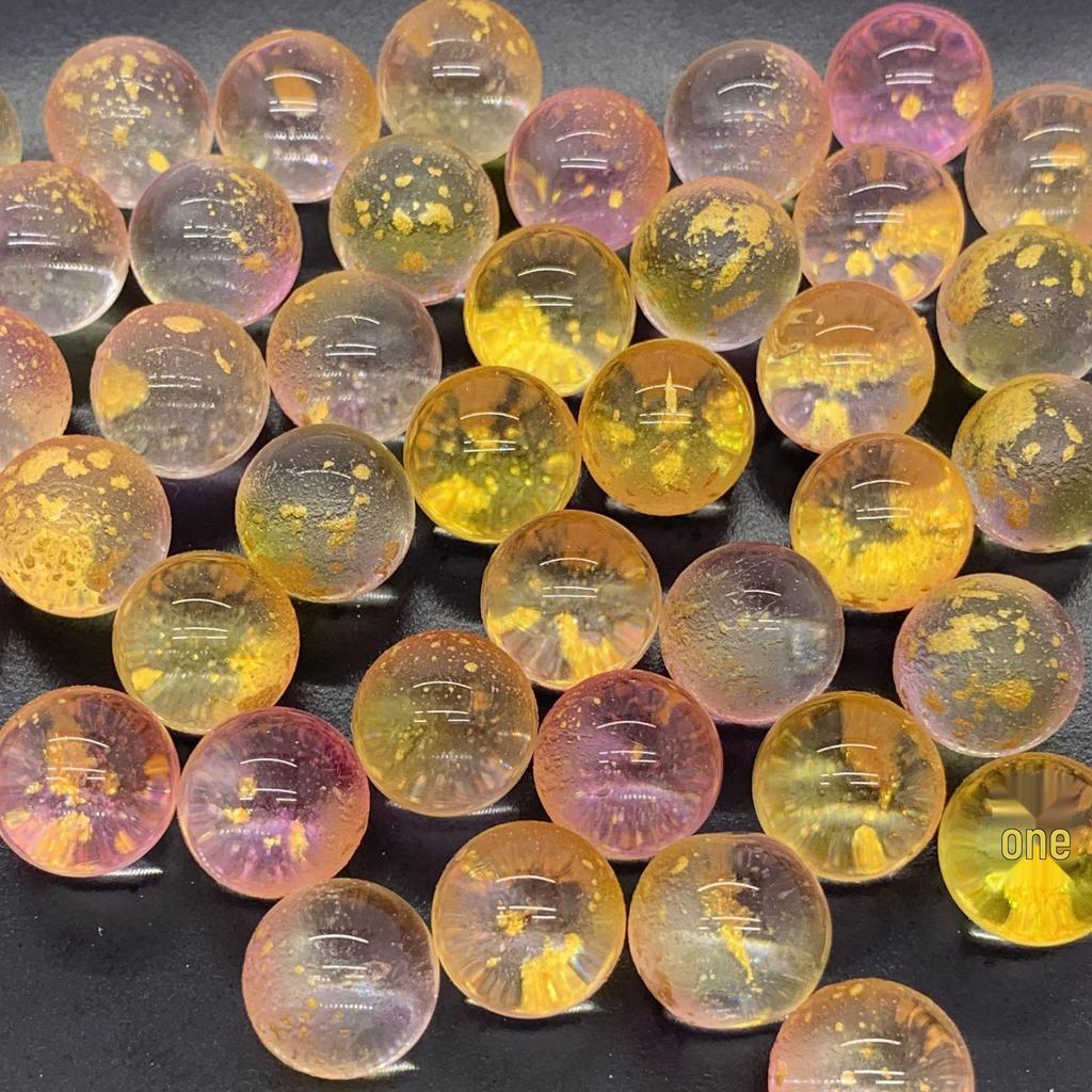 Imitation Etched Gold Sprinkled 12mm Glazed Glass Round Bead for Hairpin Accessories