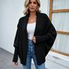 Autumn and Winter New Women's Knitted Sweater Solid Color Bat Sleeve European and American Sweater Cardigan Jacket Women
