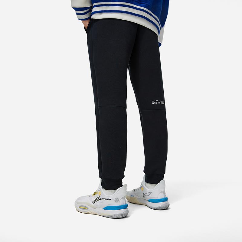 Li-Ning Wade Series Mid-Waist Drawstring Knit Joggers Men Bottoms Black AKLU003-1