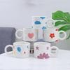 Big Ears Hand-Painted Ceramic Style Coffee Couple Cup Simple Korean Hand-Painted Cup