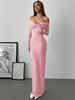 2026 Europæisk & Amerikansk Stil Off-the-Shoulder Plisseret Bandeau Kjole - Elegant Damemode