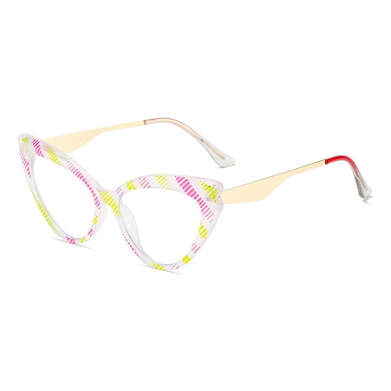 

Cat Eye Colored Stripes Frame Hyperopic Photochromic Anti Blue Ray Women Sunglasses Presbyopic Astigmatism Prescription Glasses Single Version&1.56&None жёлтый