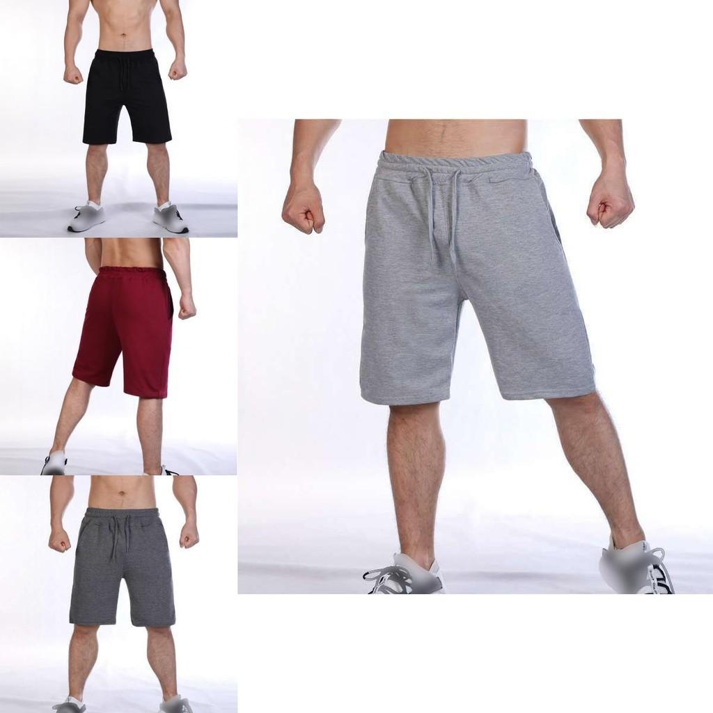Soft Casual Drawstring Mens Shorts Plain Athletic Running Training Bottoms