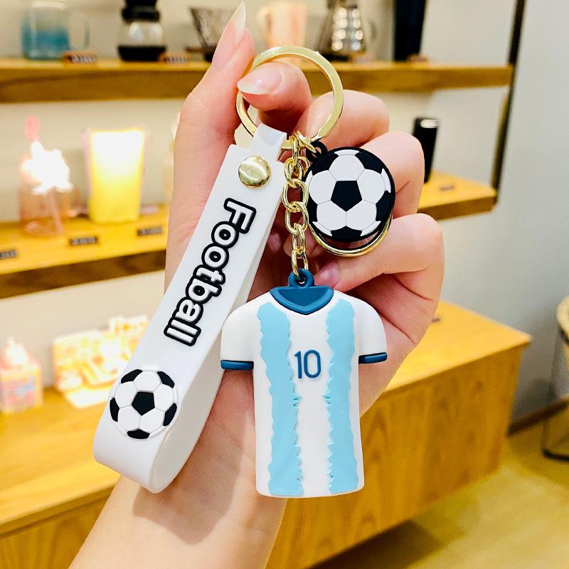 Creative European Cup Football Jersey Keychain Pendant - Trendy Cartoon Design, Perfect As a Couple's Gift or Accessory for Backpacks and Car Keys.