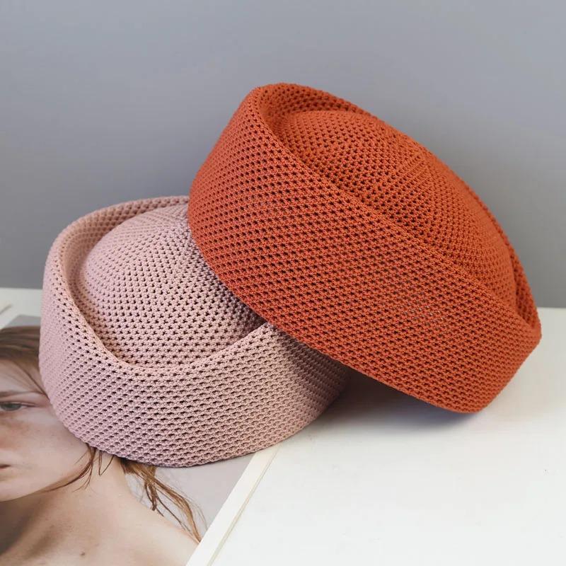 Berretti in Maglia Traspiranti Freschi a Rete Estivi da Donna Stewardess Matrimonio Lacrima Cappello a Pillbox Sposa Fascinator per Chiesa Cappello da Sole