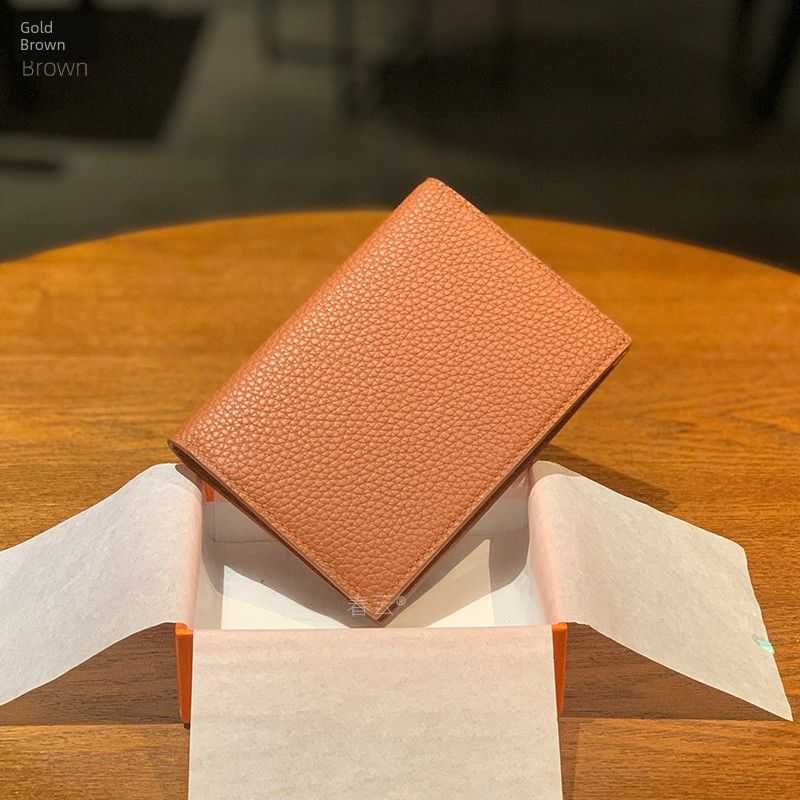 

Magic Card Model Color Passport Case Handmade Wax Line Card Bag Integrated Genuine Leather Women Men s H Home Protective Case Travel Abroad Gold Brown