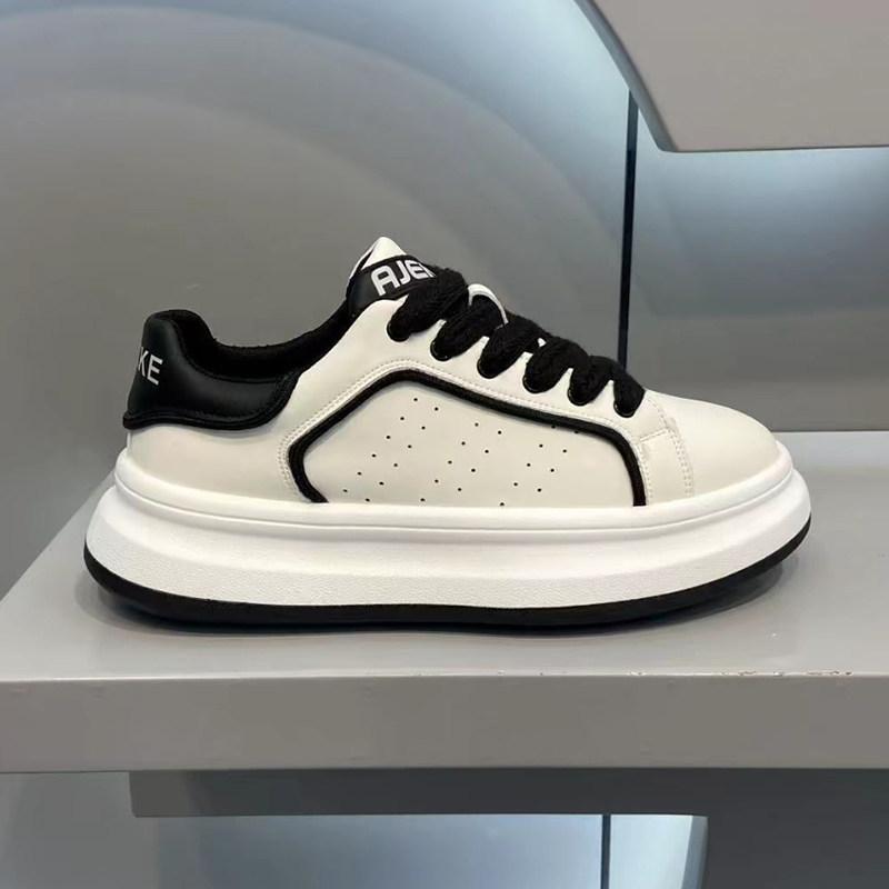 Autumn New Leather Youth Casual Board Shoes Platform Niche Low-top Sports Shoes Aj