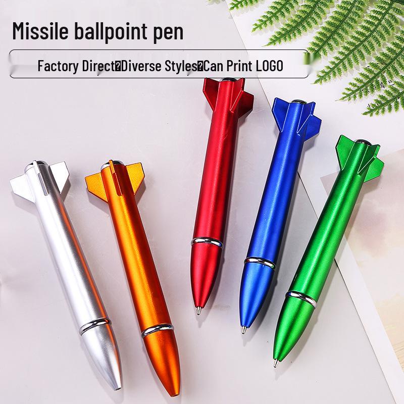 Airplane Rocket Shaped No-Leak Ballpoint Pen with Logo Printing, High-Value Design
